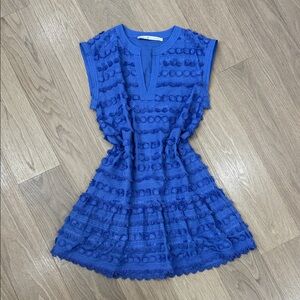 Marie Oliver Vibrant Blue Tassel and Embroidered Detail Dress Size Small